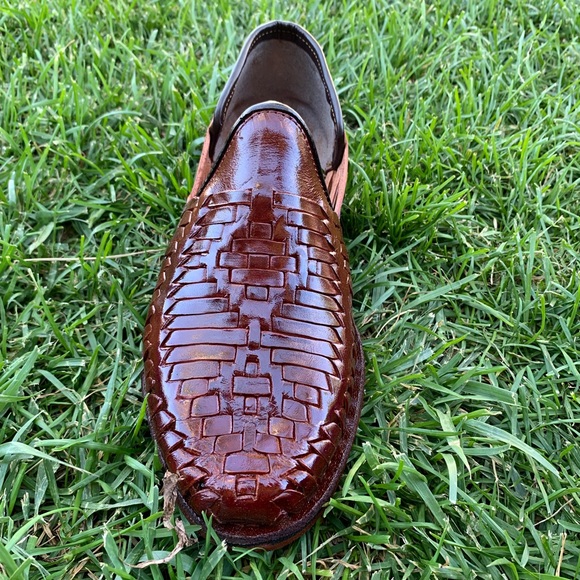 Men’s Mexican Moccasin Huarache sandal Color Vino - Picture 2 of 6